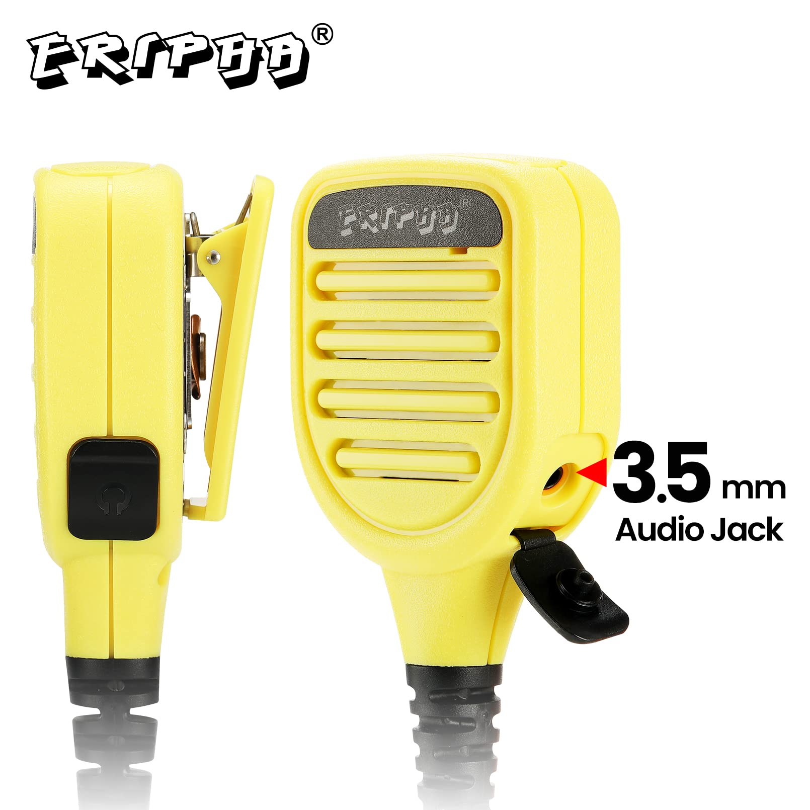 Altavoz de micrófono de hombro compatible con Motorola XPR 3000 3000e 3300 3300e 3500 3500e impermeable IP56 micrófono de radio bidireccional con conector de 3,5 mm (amarillo)