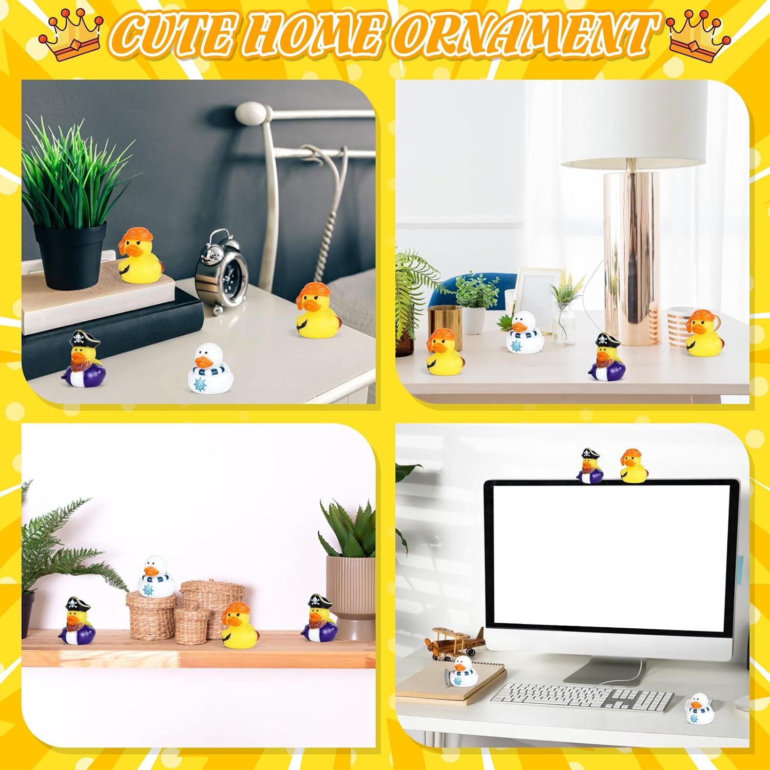 12-Pack Mini Pirate Rubber Ducks, 3 Unique Designs - Funny Duck Decorations for Pirate Party Decor & Carnival Favors, Premium Material for Adults & Party Enthusiasts