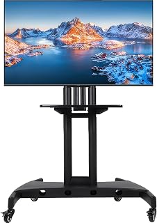 Mobile TV Stand,Rolling TV Cart with Wheels,Outdoor TV Stand for 32-75 Inch