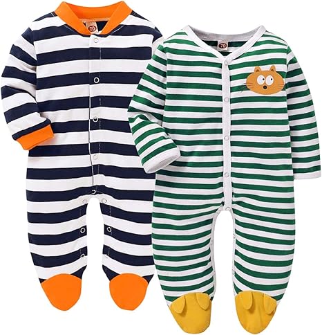 Neonato Pigiama Bimbo Mesi Body Cam Tutina In Cotone Per Bambini