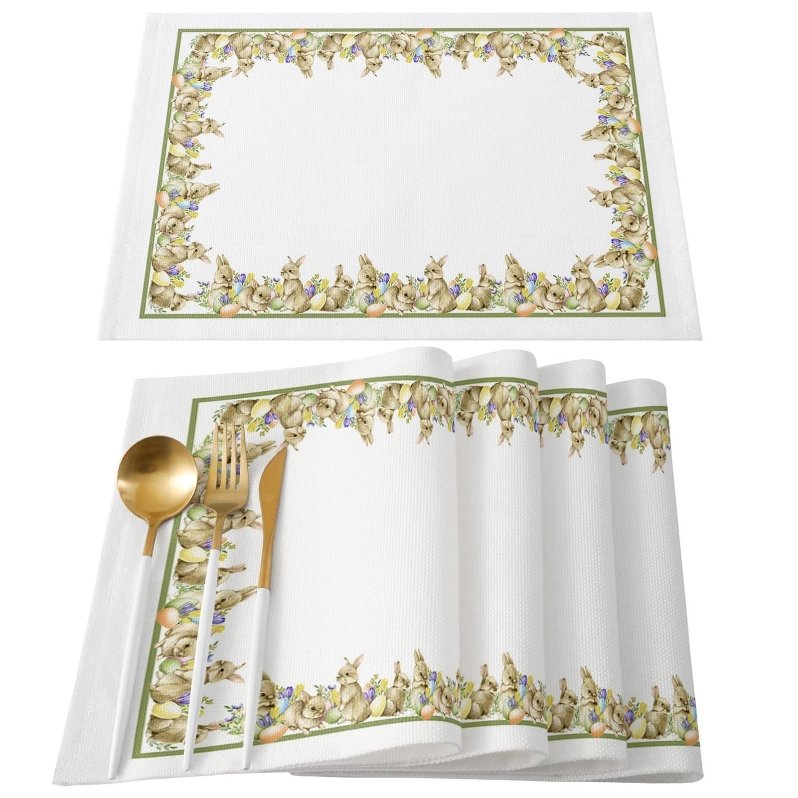 Elegante y lujoso camino de mesa de conejo de Pascua, decoración de fiesta, moderno, para vacaciones, boda, comedor, mantel decorativo (LXM11181, 46 x 183 cm)
