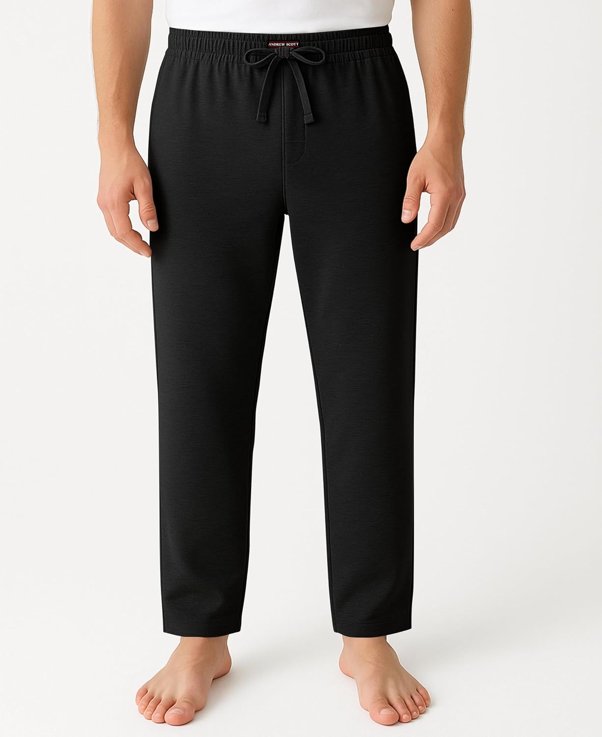 Andrew Scott Men's Cotton Lounge Pants | Multi Packs & Colors | Soft & Light Drawstring Yoga & Sleep PJ Bottoms