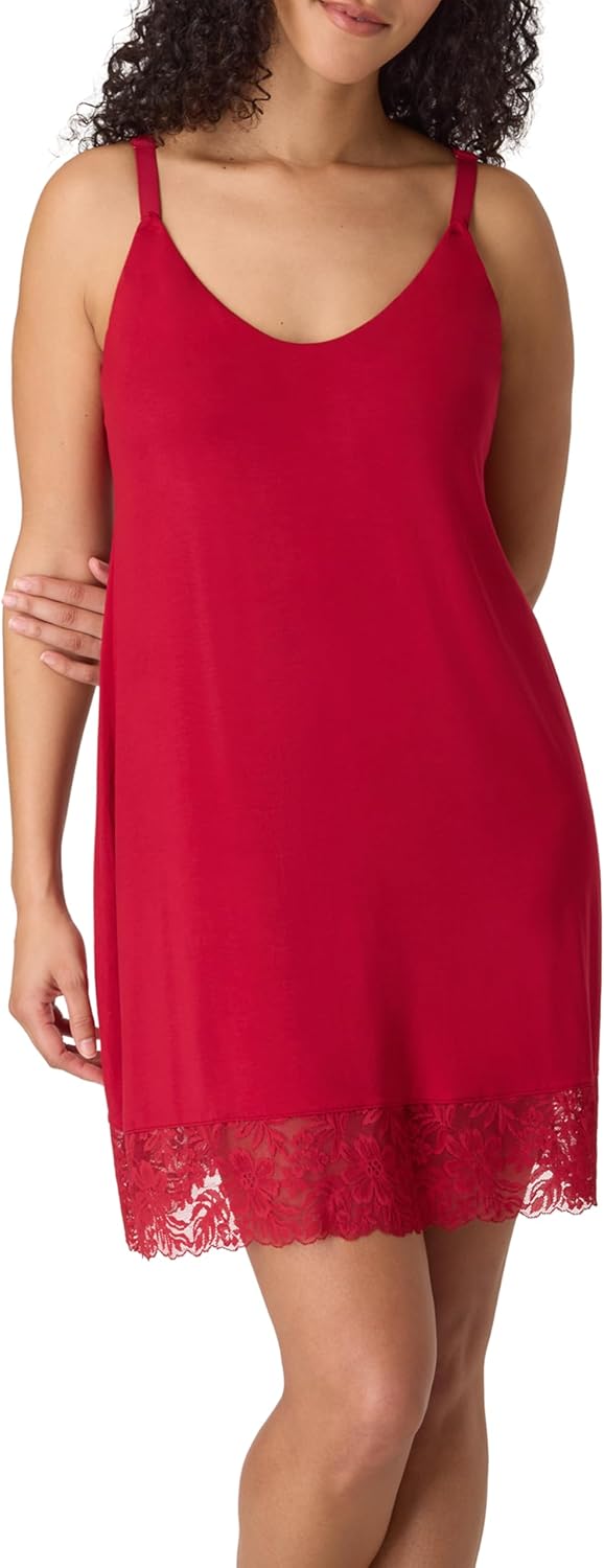 Bali Women's Nightgown Chemise, Breathe Lace-Trim Nightgowns for Women with Adjustable Straps, Breathable Chemise Gown