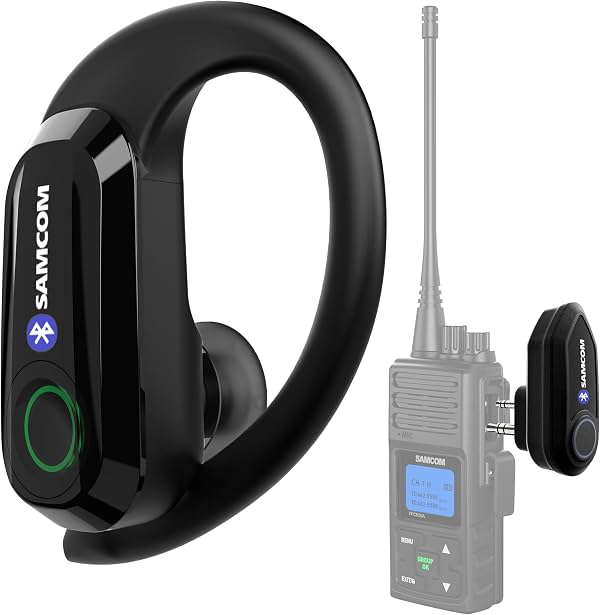 Auricular Bluetooth SAMCOM X7 solo para FPCN30A FPCN10A, paquete de 1 | Radios de dos vías con conector K1 de 2 pines, auricular inalámbrico para escuela, restaurante, hotel, almacén (radios no incluidos)