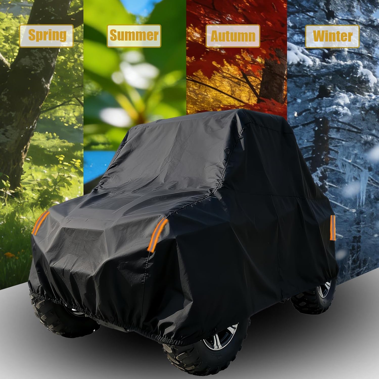 UTV Quad Cover Waterproof for Yamaha Viking 700 VI EPS,Windproof ＆ Anti-UV 4 Wheeler Cover,Quad Tarp for Vehicle, Scooter, Outdoor Storage Dust Rain UV Protection