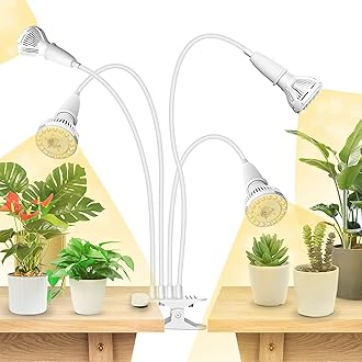 LED Grow Lights for Indoor Plants, 600W Full Spectrum Clip-on Gooseneck Grow Light with Ceramic Tech.,40W Plant Light for Indoor Growing High PPFD, Lifetime Free Bulb Replacement White, No Timer