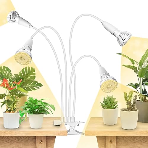SANSI Luces LED de cultivo para plantas de interior, 600 W de espectro completo con clip de cuello de cisne con tecnología de cerámica, luz de