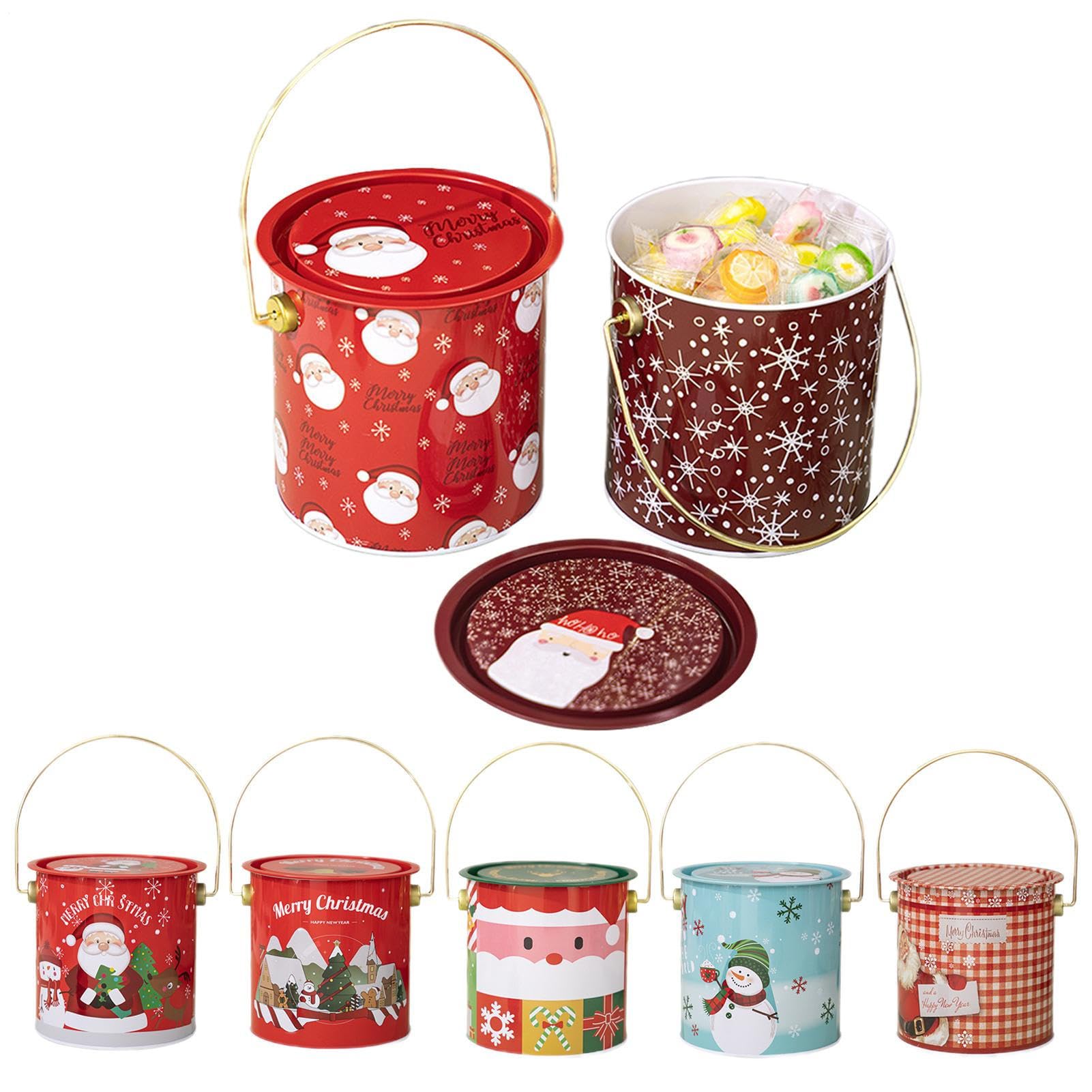 Scatole Di Dolci Natalizi,Contenitore Per Dolci Da 7 Pezzi - Contenitori | di Biscotti di Natale con Impugnatura e Coperchio,Per Caramelle, Cottura Al Forno, Pasticceria, Esposizione, Conservazione, F