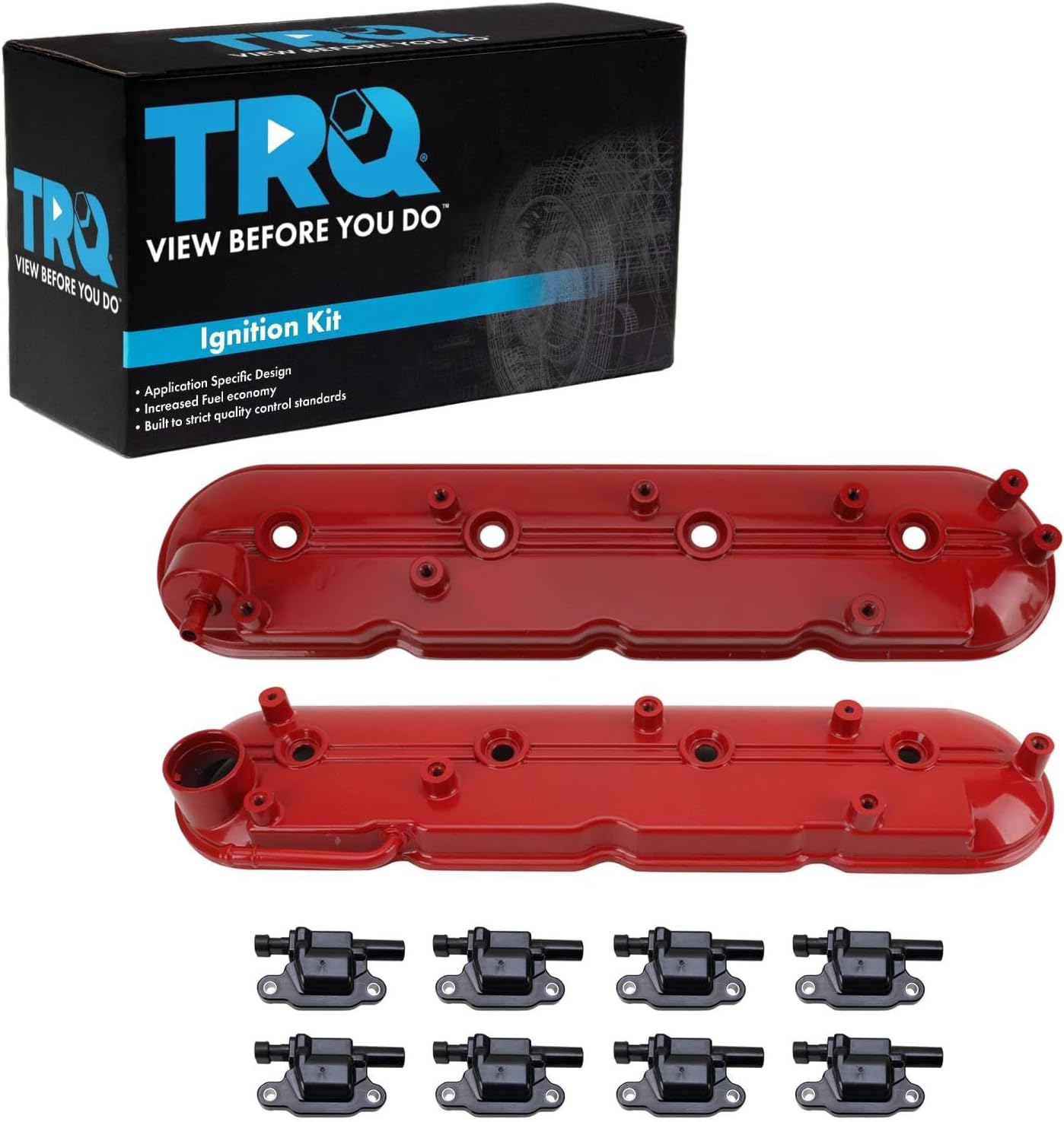 TRQ Ignition Coil Kit 10 Piece Valve Cover Compatible with 2008-2009 Pontiac G8