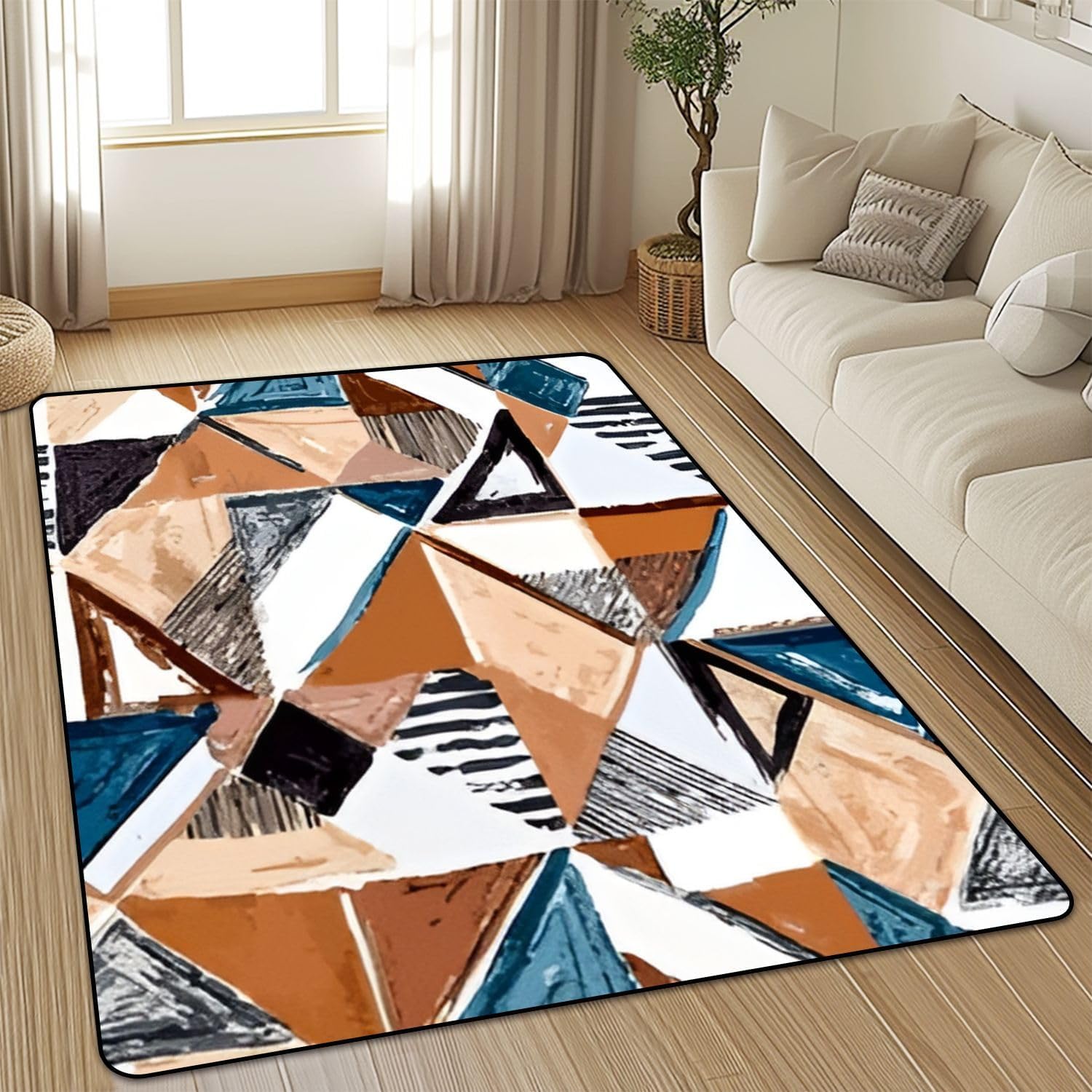 Tapis antidérapant salon et canapé pour créer un coin lecture moderne et cosy