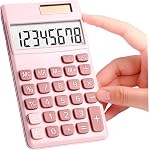 Small Mini Solar/Battery Powered Cute Pocket Standard Function Calculator, 2.7x4.5 Inches, ABS Plastic, Perfect for Office, Home, School