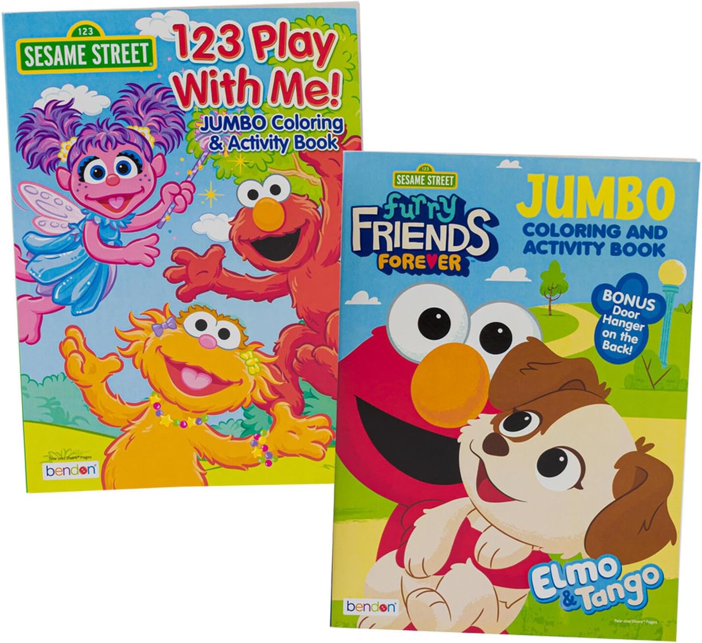 Sesame Street Coloring Activity Book Bundle - Elmo, Cookie Monster, Ernie - 2 Count - 80 Pages Each