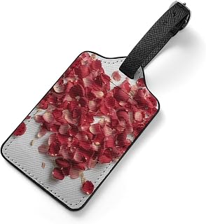 Petals Form Heart Shape PU Leather Luggage Tags, Name Tags for Travel | Portable Suitcases Tag, Airplane Travel Essentials, Personalized Suitcase Bag Name Tag with Privacy Protection, ID Label