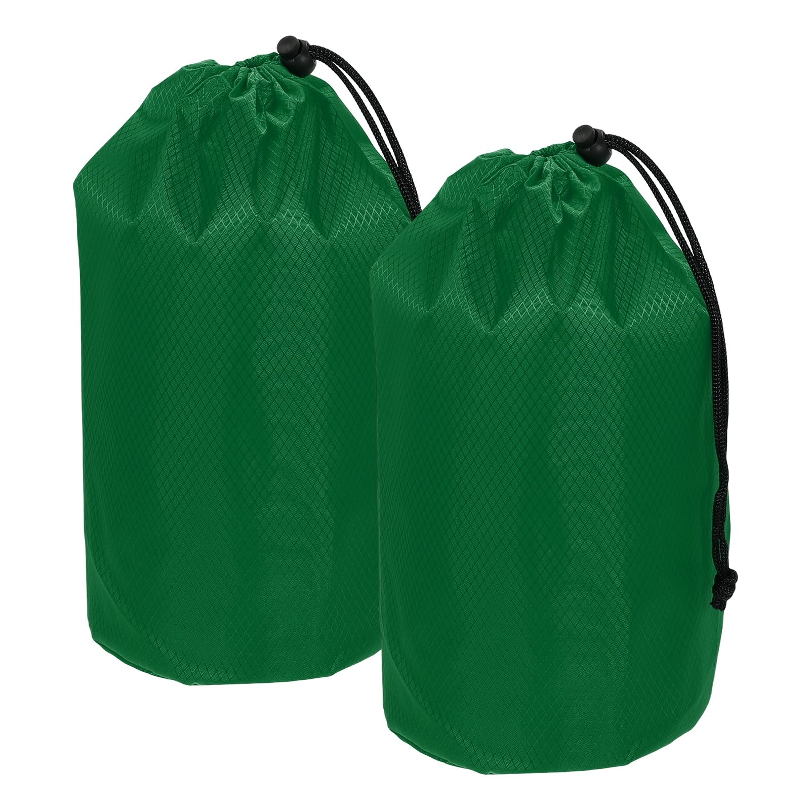 YELARXI Stuff Sack, Waterproof Ditty Bags Storage Sacks Portable Outdoor Ultralight Drawstring Dry Stuff Bag Gear with Toggle 5x10In & 2 Pack & Dark Green for (Backpacking Camping Hiking)