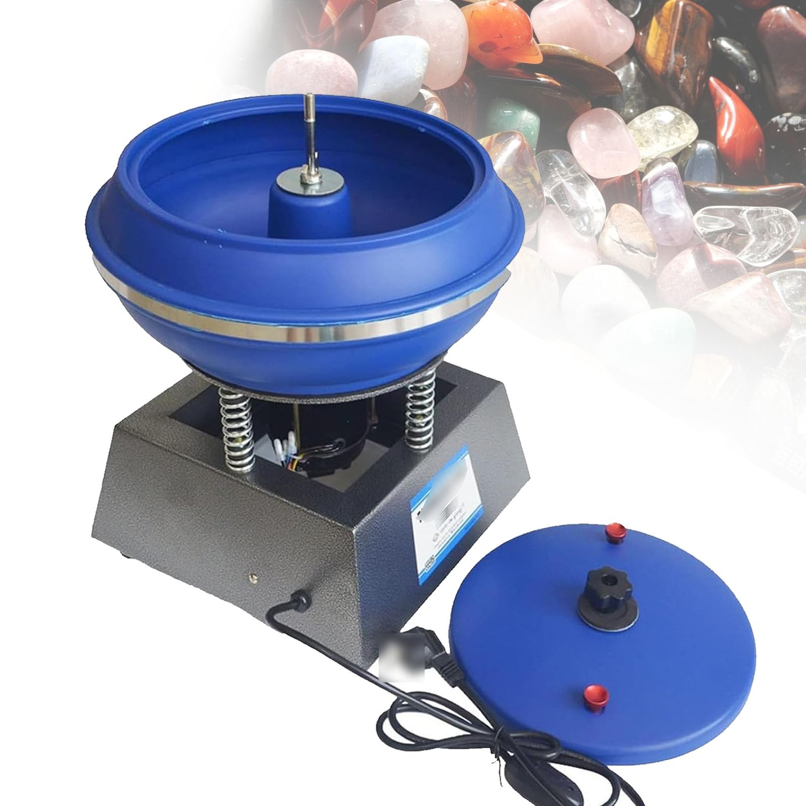 VILA SMO 12inch Benchtop Polishing Buffing Machine, Vibratory Rock Tumbling Polishing Machine, Capacity 6.2l, For Grinding And Polishing Workpiece