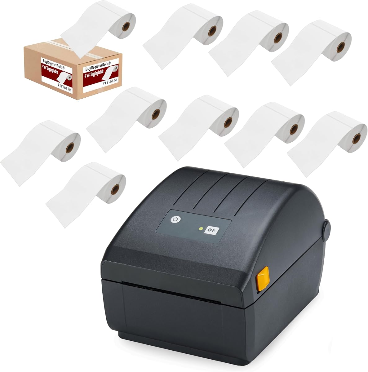 ZP 450 Replacement - ZP 230 Direct Thermal Bar Code Printer | USB, Serial, and Parallel Connectivity 203 DPI Resolution | 4" x 6" Direct Thermal (250 x 10 Rolls = 2500 Labels Included)