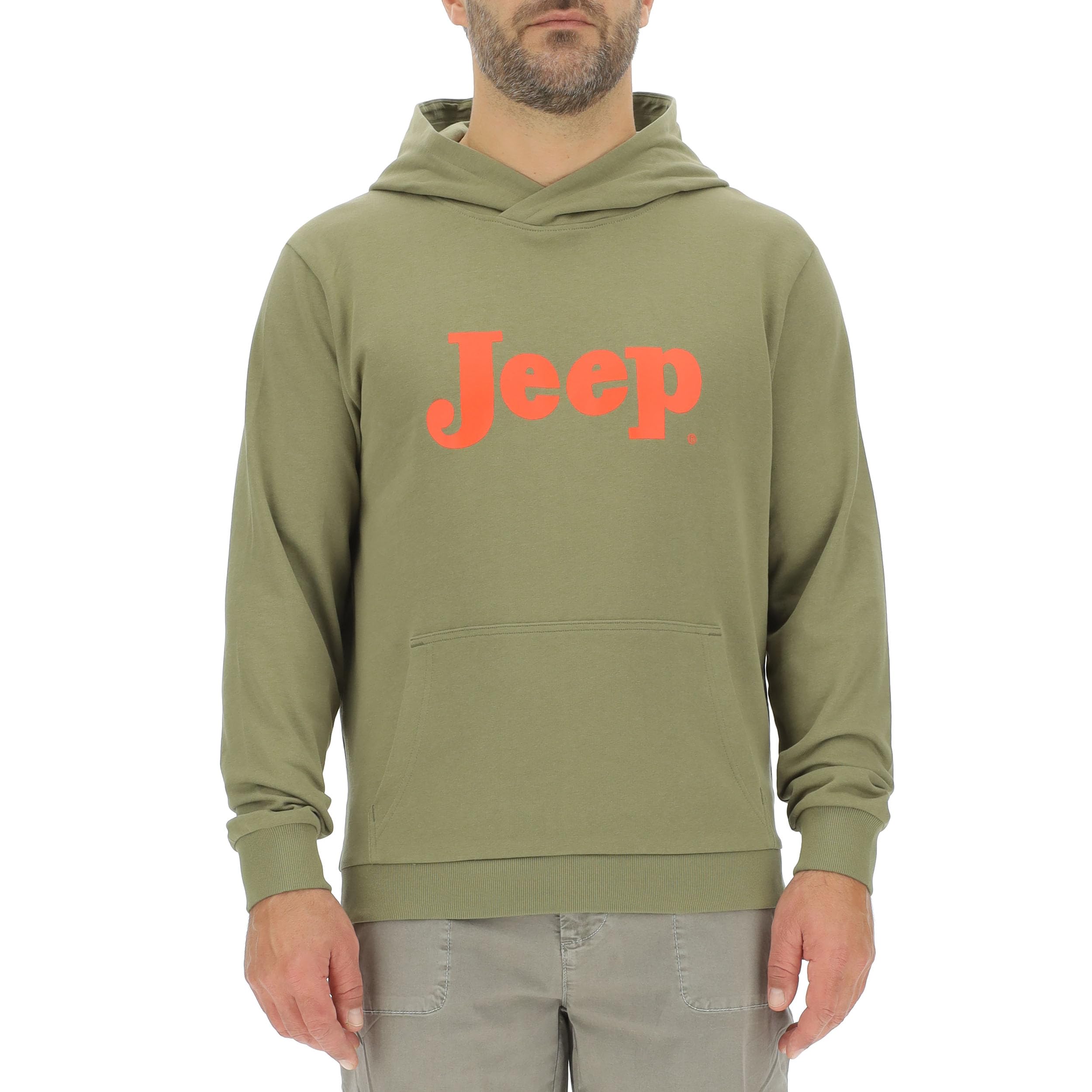 Jeep J Man Hooded Sweatshirt W/Pouch Pocket - Jeep Vintage Large Print J24s Sudadera Hombre (Pack de 1)