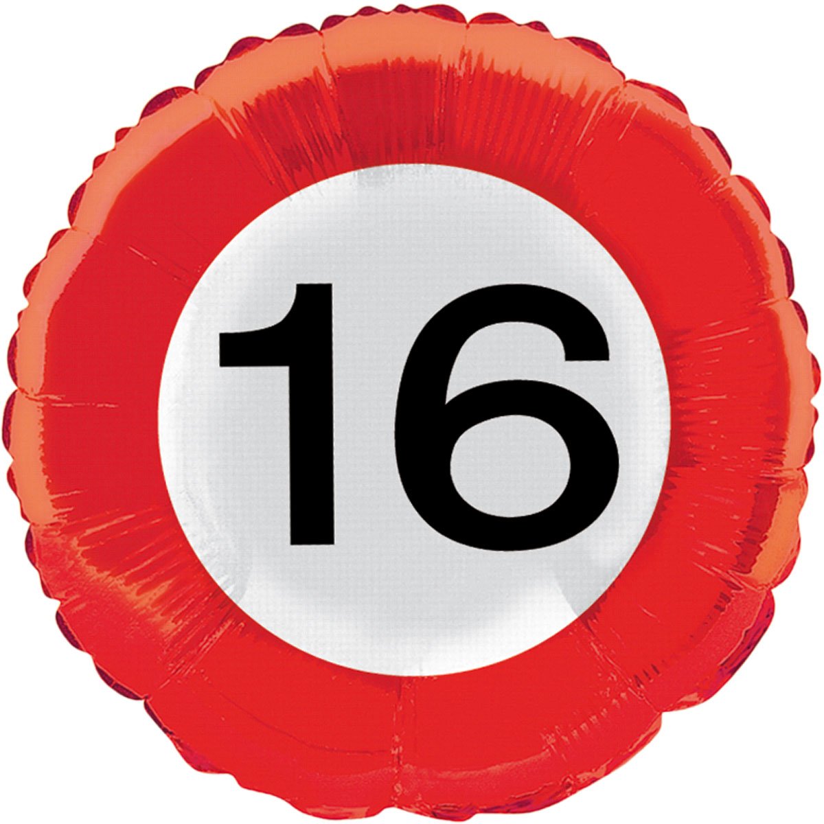 Folienballon Verkehrszeichen '21' - 46 Cm, Bunt, Für Den 21. Geburtstag & Mottopartys