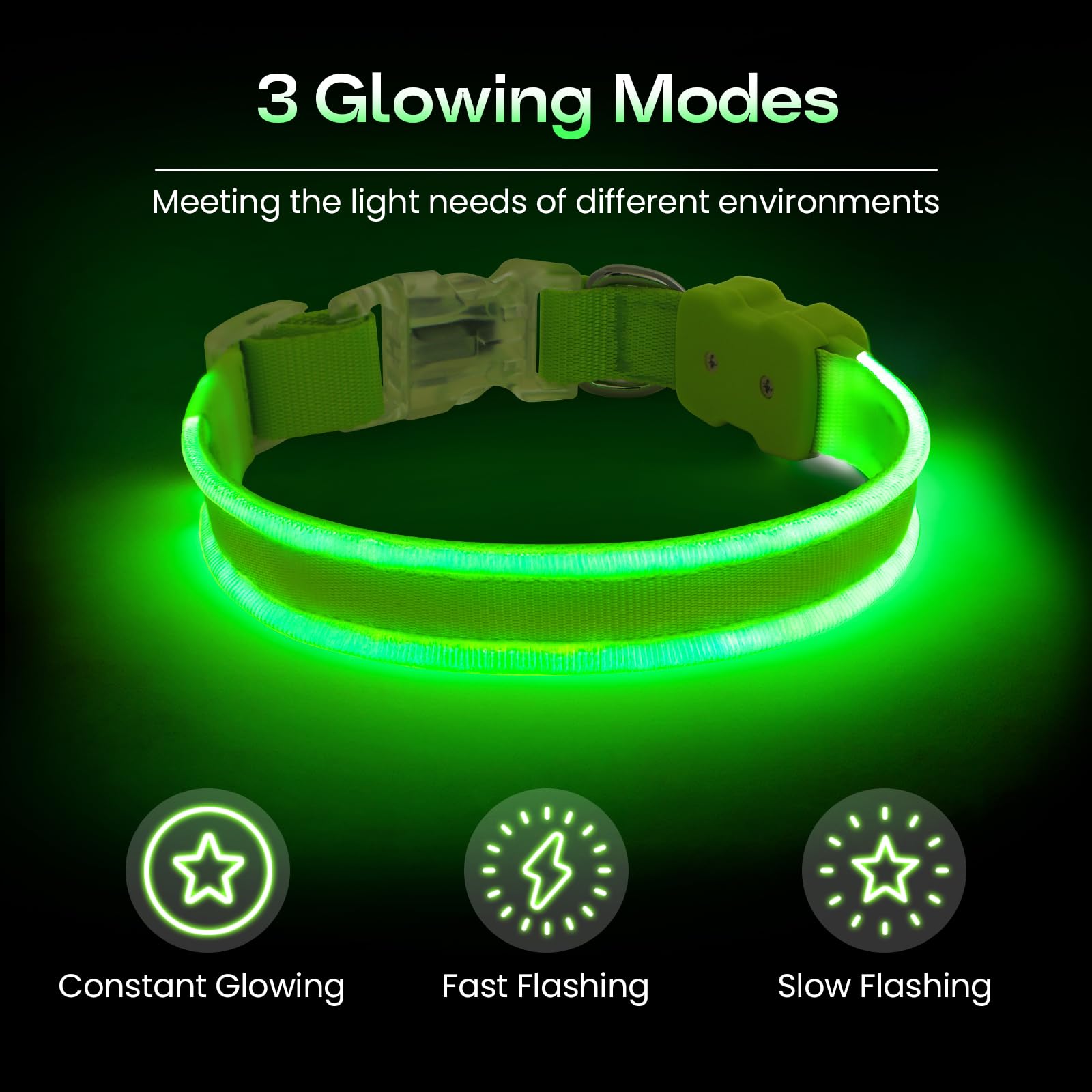 Collare LED Per Cani Ricaricabile - Impermeabile, 3 Modalità Luce, Regolabile Per Taglie Piccole/Medie/Grandi - Foto 10