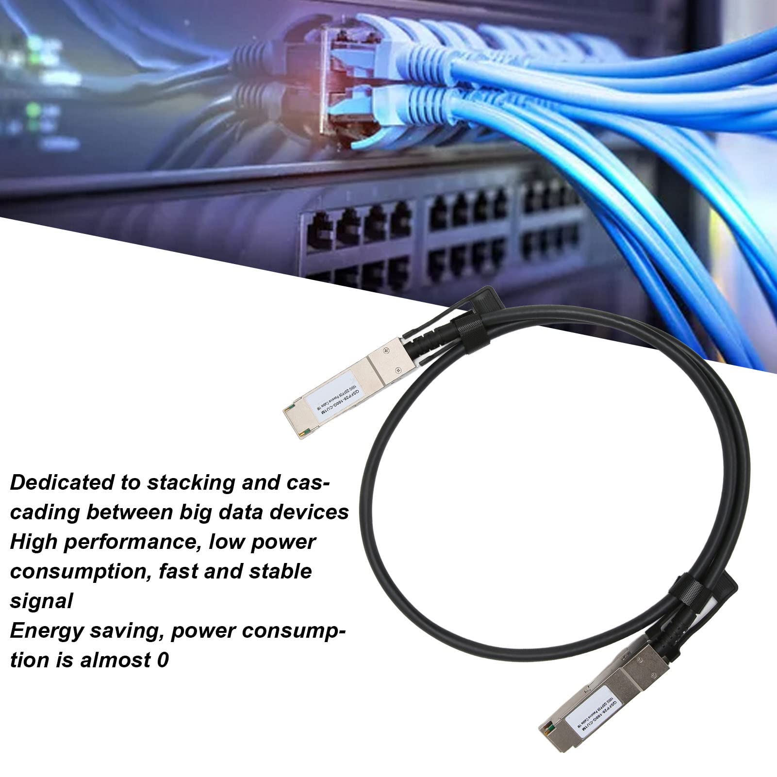 Kabel 100G QSFP28 do bezpośredniego podłączenia, szybka funkcja Plug and Play
