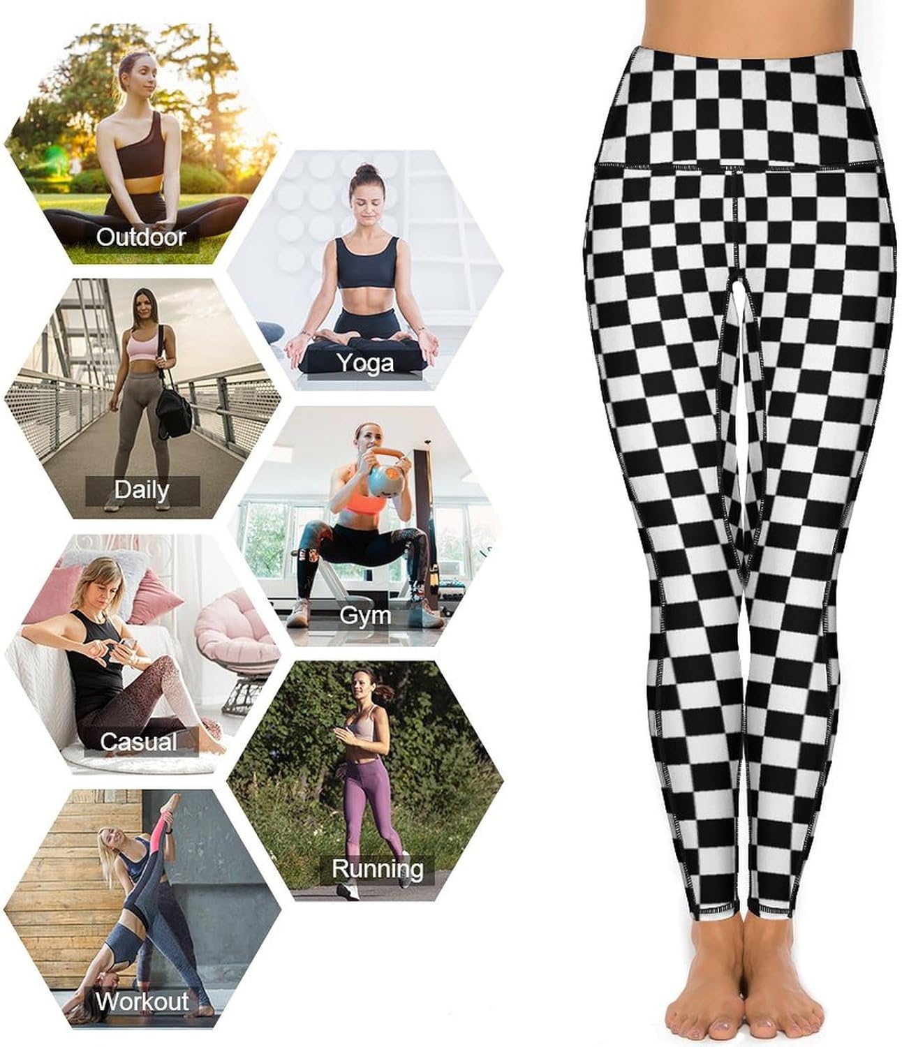 High Waisted Workout Leggings for Women with Pockets Tummy Control Printed Sports Pants for Running Cycling Yoga - Image 5
