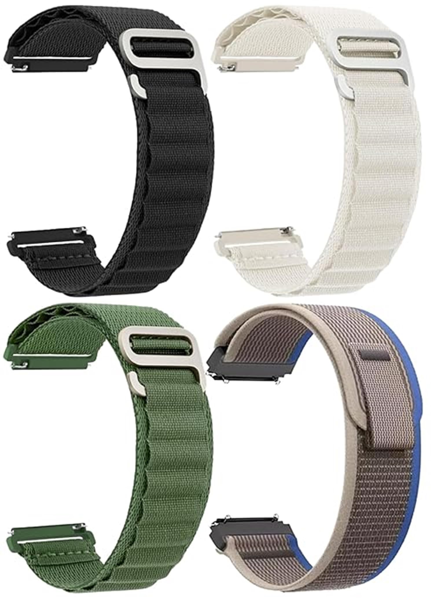 PEFKO PKFW02 20mm Smart Watch Straps/Bands/Loop [ Combo Pack Of 4 ] (BLACK/STARLIGHT/GREEN/BLUE) (B0DGW2KPRS) Amazon Price History, Amazon Price Tracker