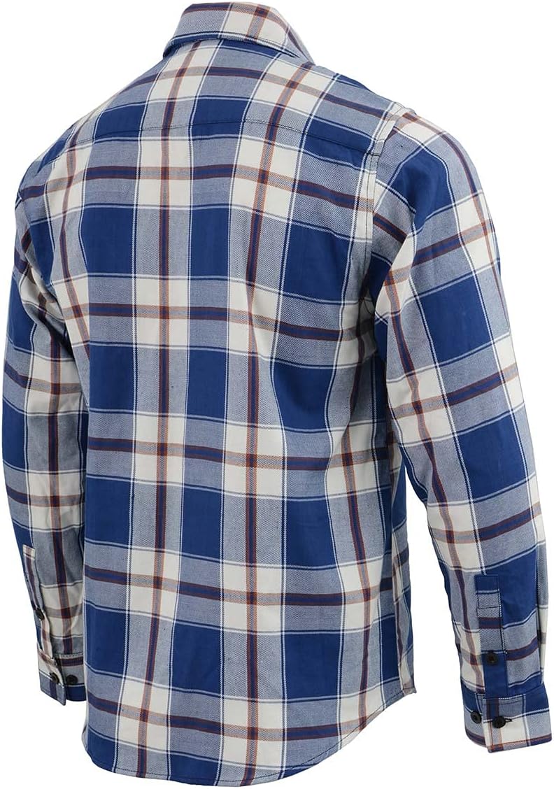 Milwaukee Leather Mens Mng11645 Men's Blu/Wht/MRN Long Sleeve Flannel - Image 5