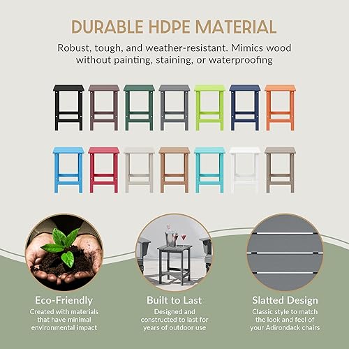 Vista 66 de WestinTrends Dylan Adirondack - Mesa auxiliar redonda para exteriores, color negro