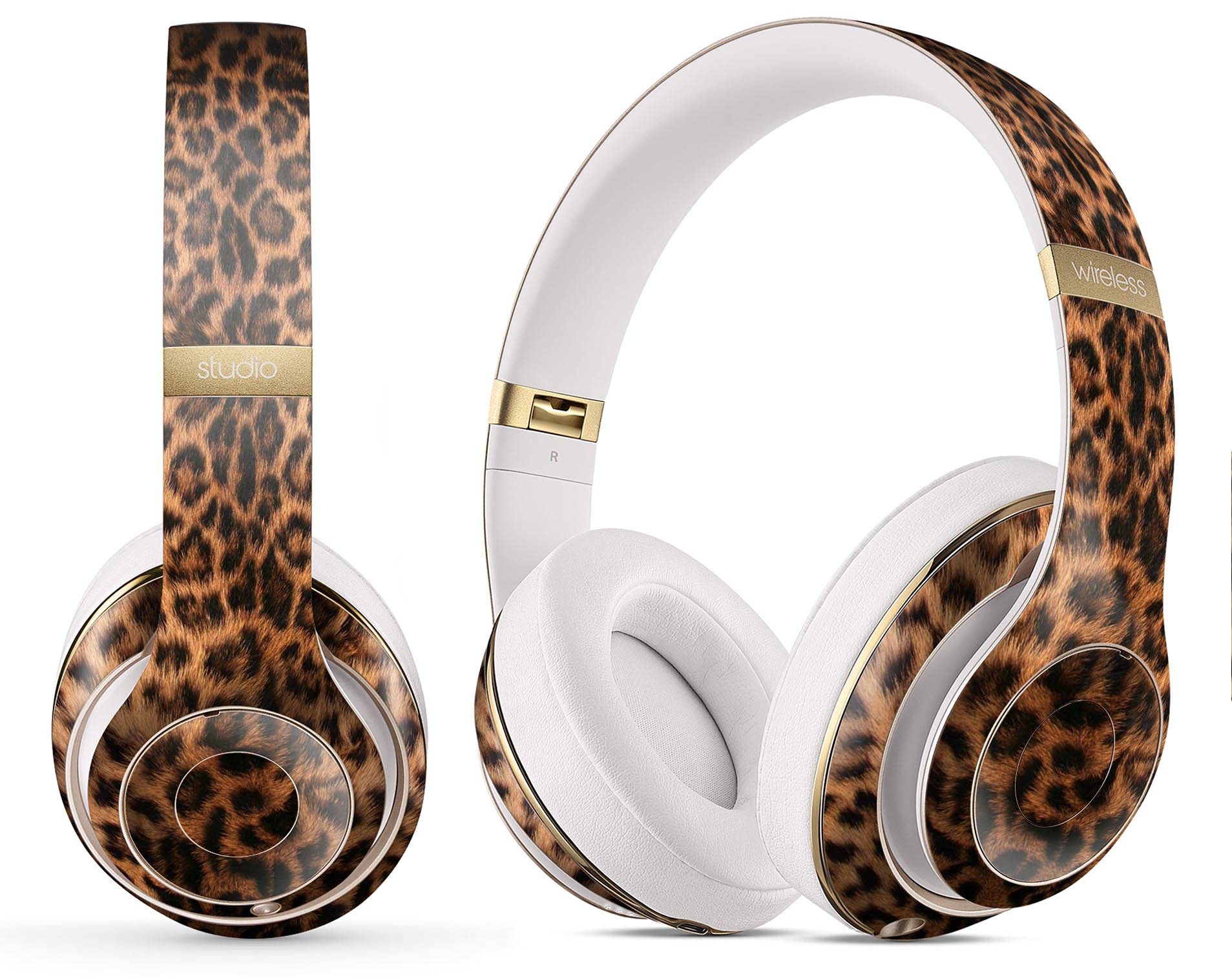 Design Skinz Mirrored Leopard Hide Skin Decal Vinyl Full-Body Wrap Kit Compatible with The Beats by Dre Studio 3 Wireless