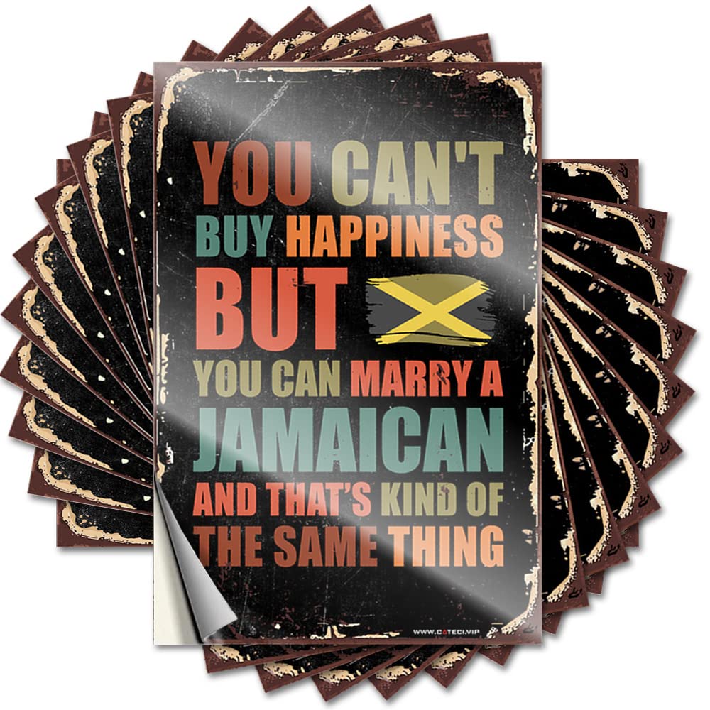 Decals for Cars You Can't Buy Happiness But Can Marry A Jamaican Funny Sticker 10 Pcs Custom Decals Stickers Car Decals(8X12CM)