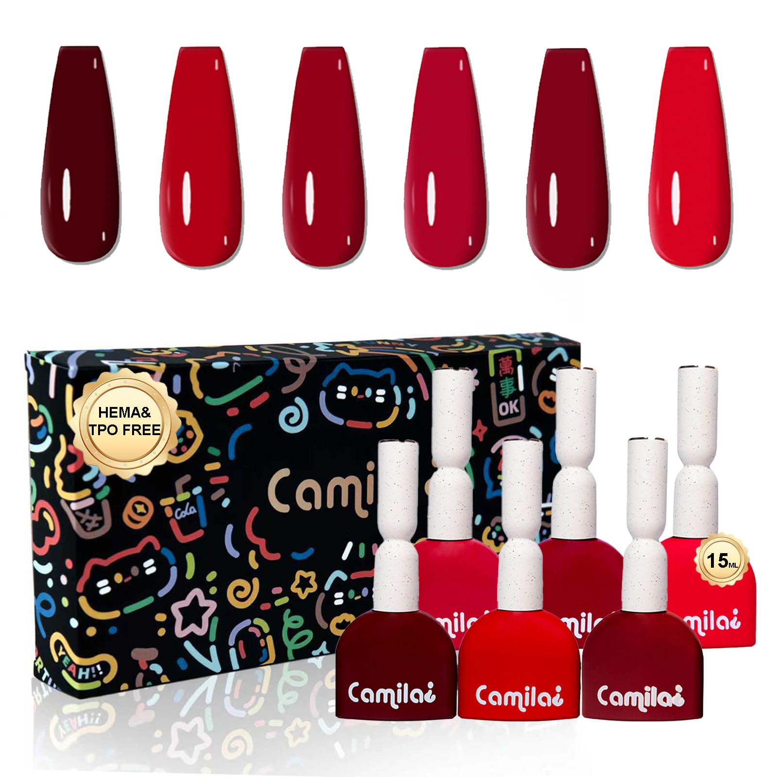 CAMILA 6-Piece Hema Free Gel Polish Set
