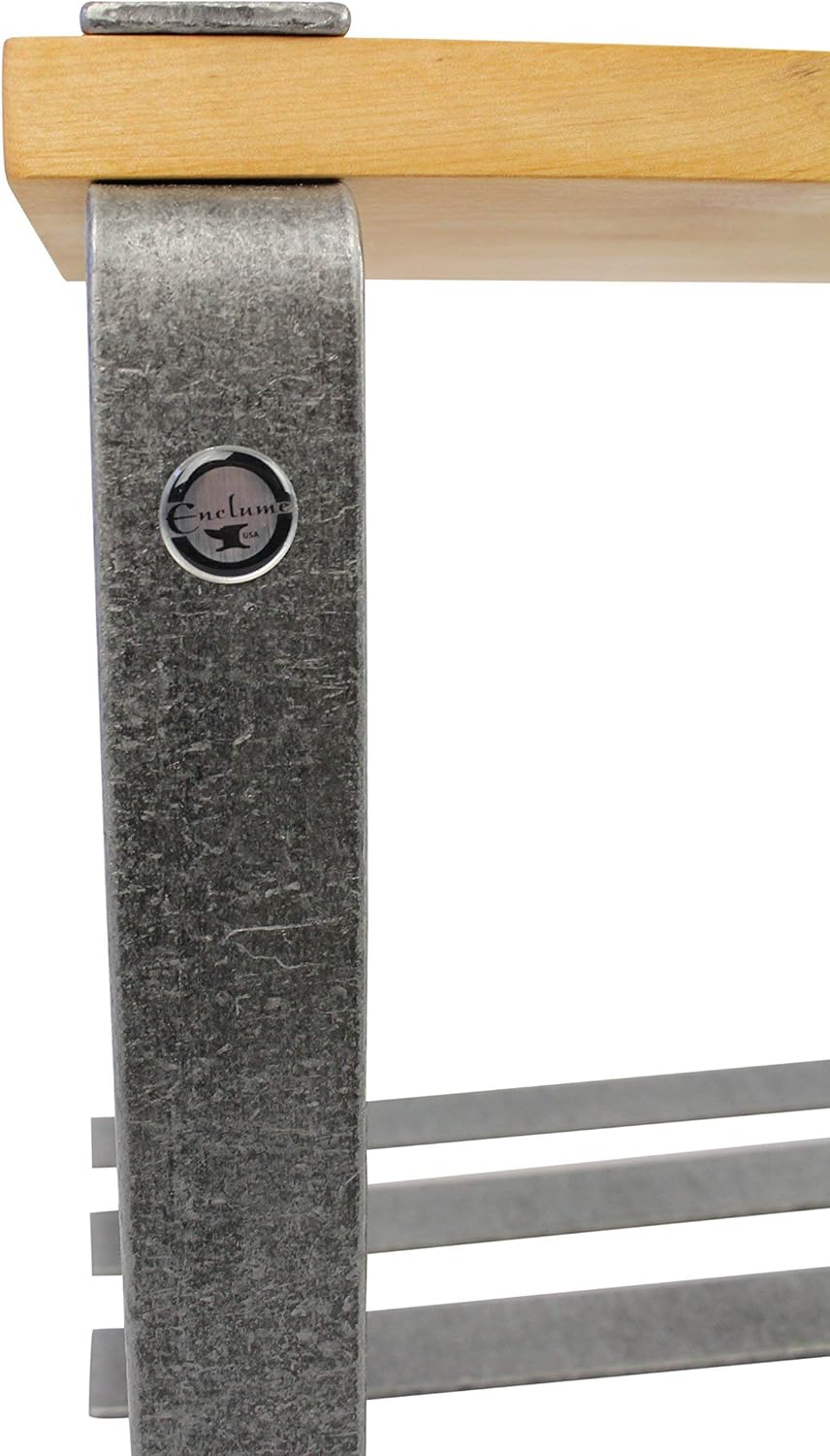 Enclume Multi-Purpose Bench with Solid Alder Top, Hammered Steel