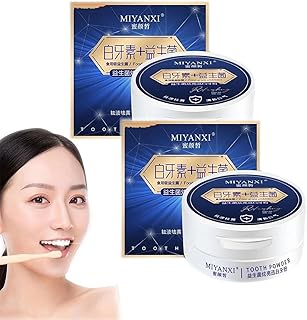 2pcs Miyanxi Dental Powder, Miyanxi Dental Powder for Stained Eyes, Miyanxi Probiotic Dental Care Powder, Deep Cleaning Teeth, Effective Tooth Stain Remover