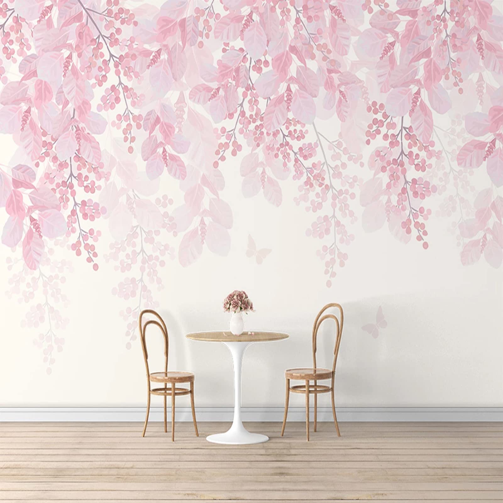 Papier peint mural personnalisé fleurs roses pour chambre romantique