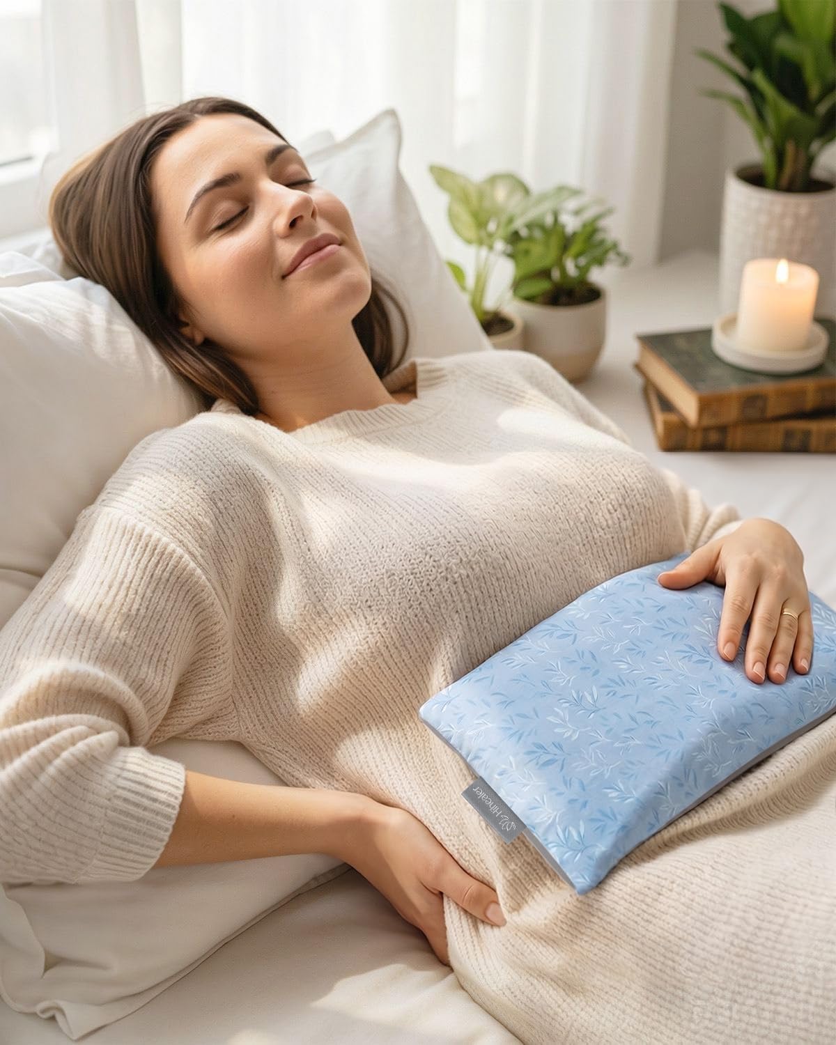 Weighted Heating Pad for Neck & Shoulders, Microwave Heat Pack | Natural corn & flaxseed filling | hot or cold comfort | self-care gifts | office relaxation and travel use | floral