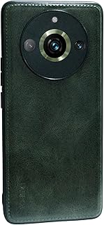 جراب متوافق مع موبايل ريلمي 11 برو بلس، غطاء واقي من الجلد الناعم والبولي يوريثين الحراري والسيليكون مضاد لبصمات الأصابع والصدمات لموبايل ريلمي 11 برو بلس (رمادي داكن)