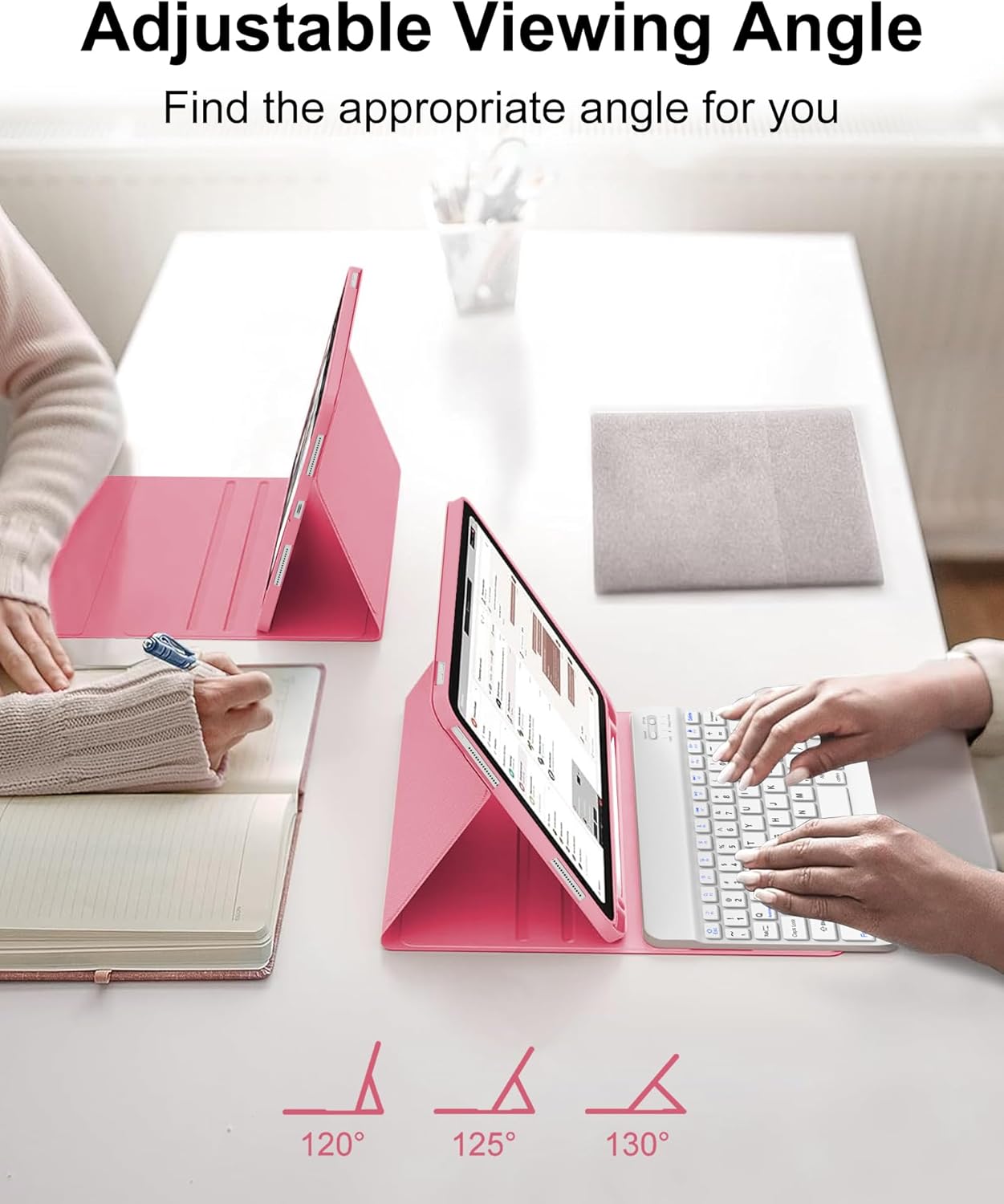 BORIYUAN for iPad 10th Generation Case with Keyboard 10.9 inch/iPad 11th Gen (A16, 2025) - Magnetic Wireless Detachable Keyboard Cover with Pencil Holder (Red)