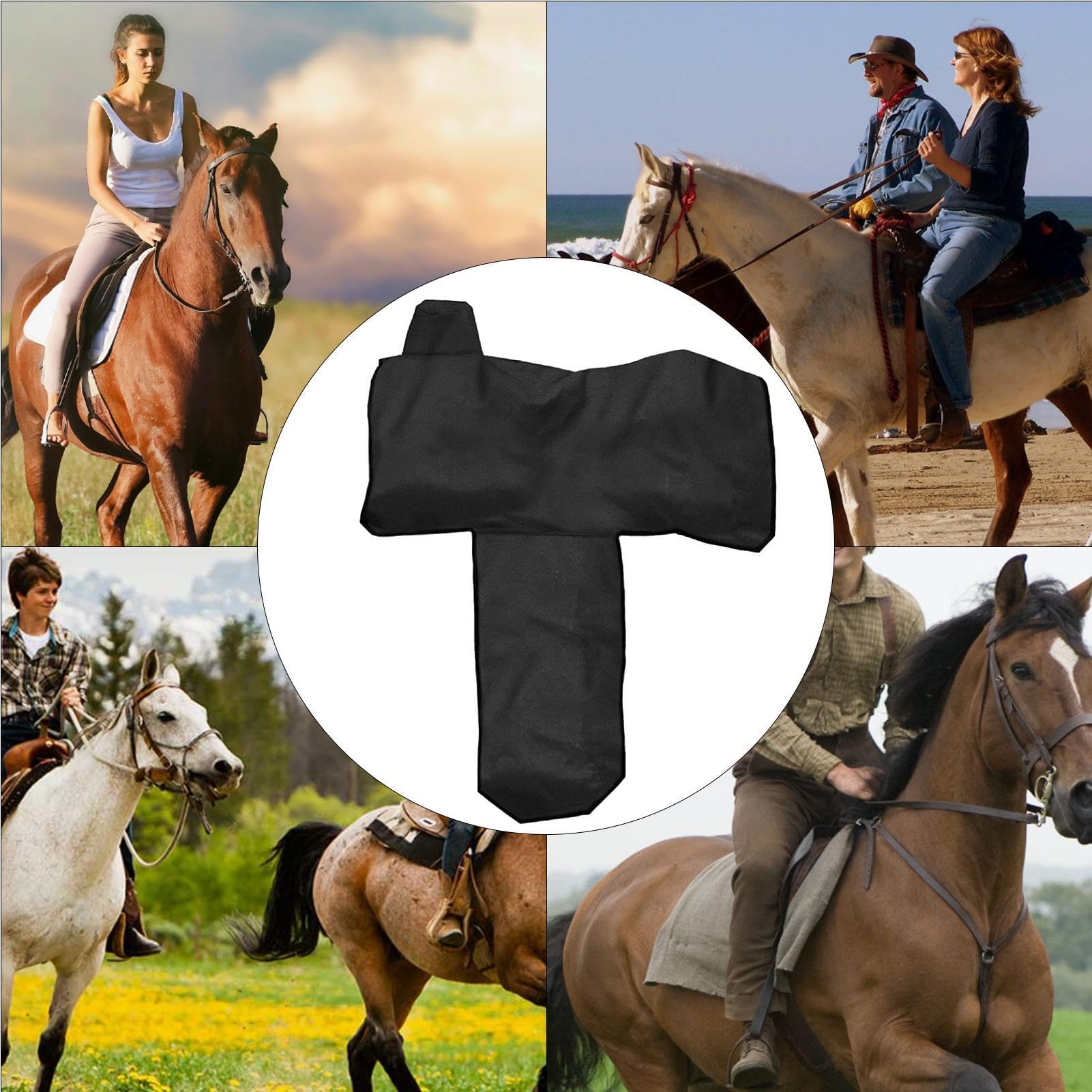 Funda de sillín Western Horse | Seguridad impermeable con 6 ligamentos elásticos: este sillín Western está diseñado para adaptarse correctamente y tiene 6 correas elásticas para protección contra el