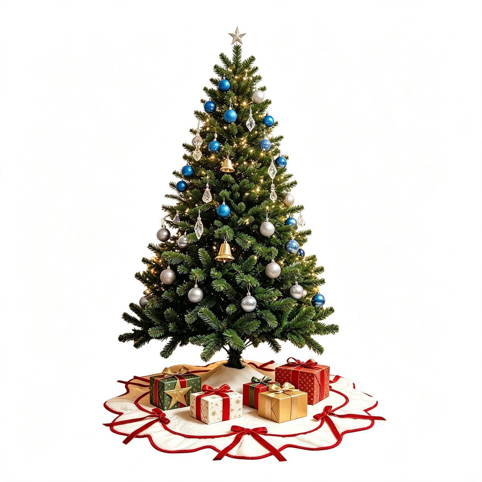 Sottogonna Per Albero Di Natale Tappetino Antiscivolo Peluche Con Volant