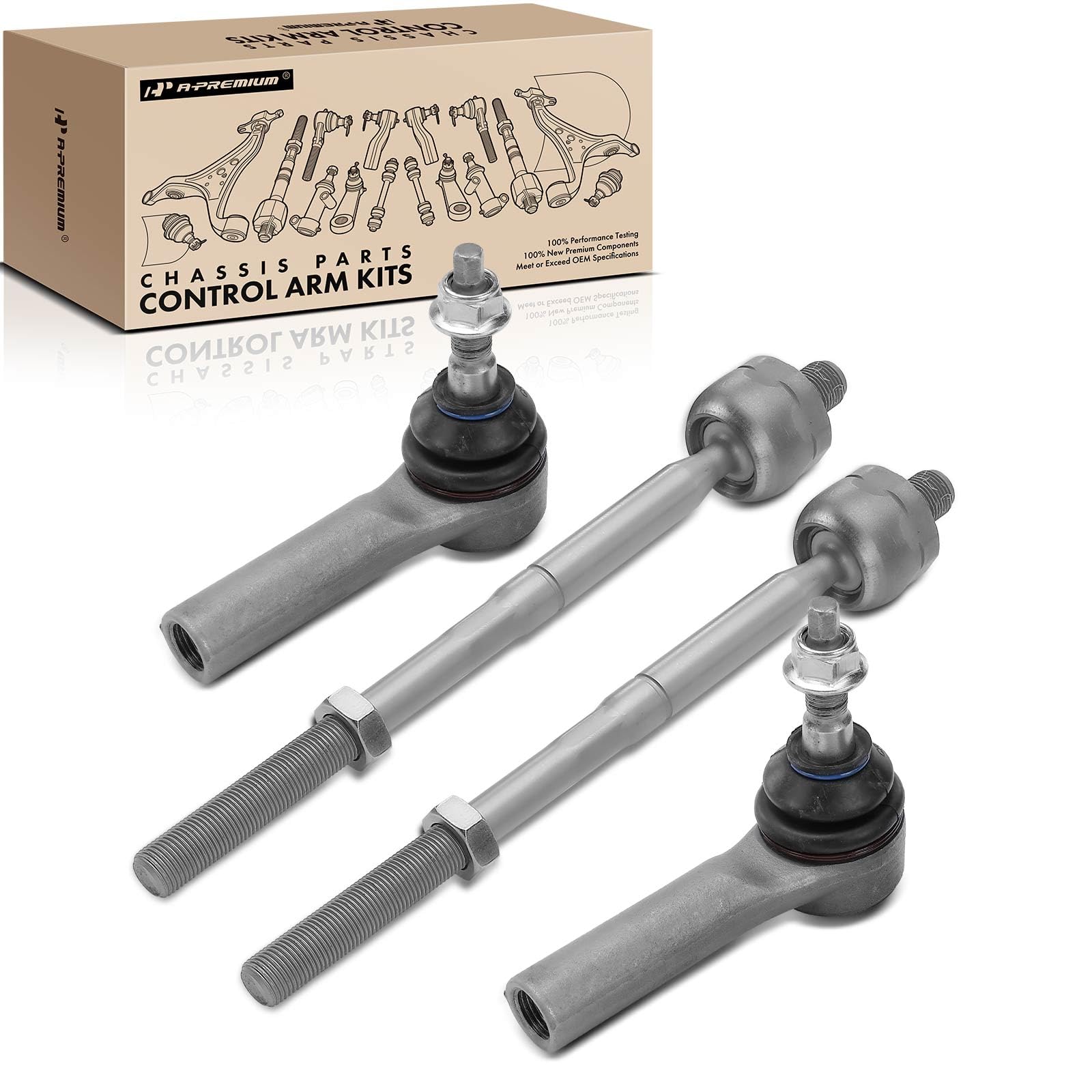 A-Premium Tie Rod End Replacement for Ford Mustang 2015-2020 Inner and Outer Set of 4