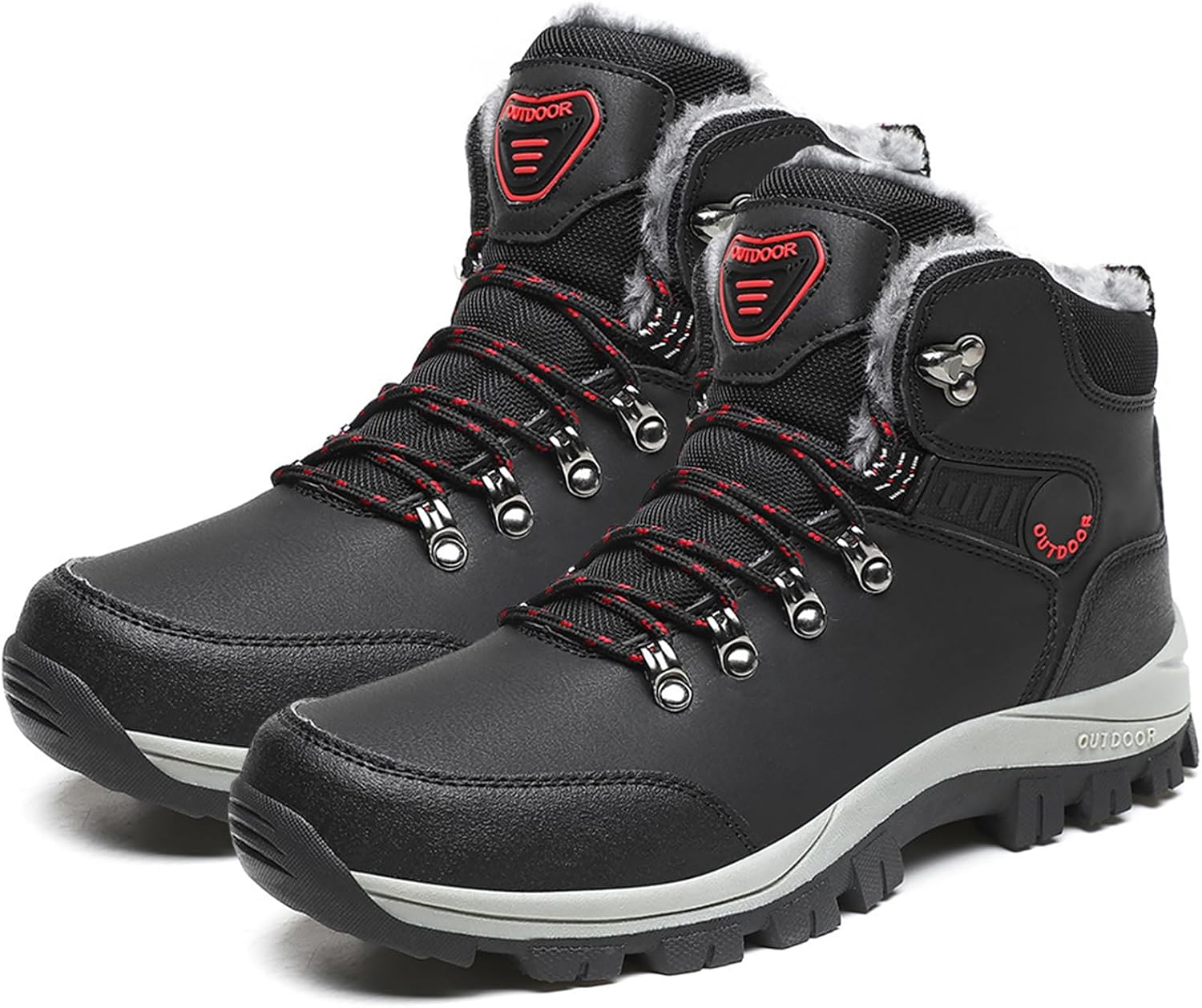 Waterproof Snow Boots for Men Warm Fur Lined Winter Boots Outdoor Anti-slip Hiking Boots Camping Backpacking Shoes - Image 3