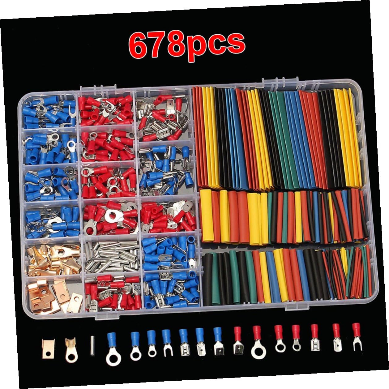Kabel Crimpverbinder Sortiment 678 Stück Pvc Kupfer, 17 Größen