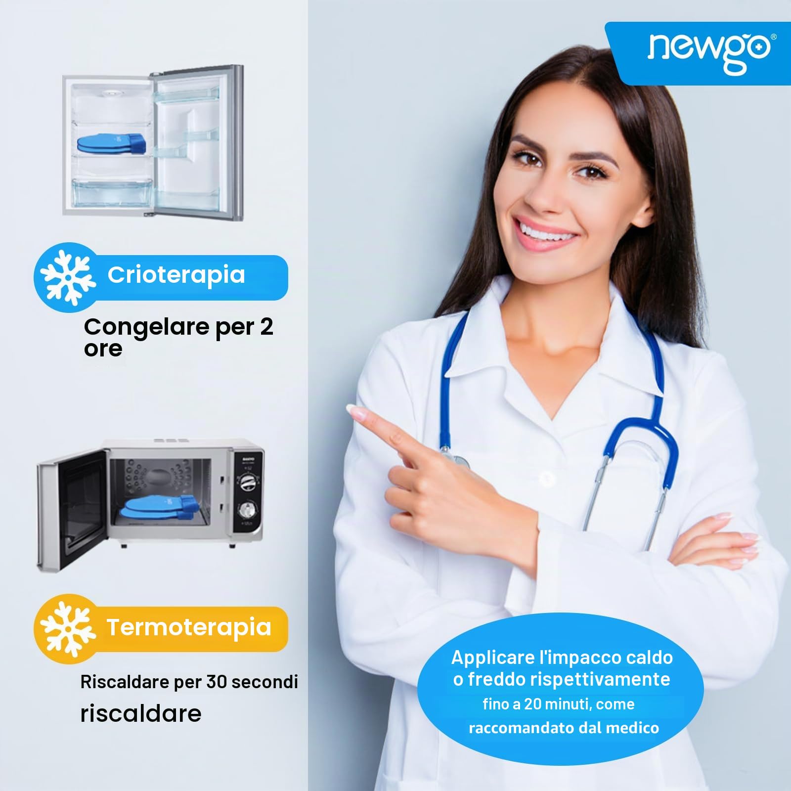 NEWGO Guanti Refrigeranti per Chemioterapia, guanti in gel, cuscinetti refrigeranti freddi e caldi per polso, mani, dita e reumatismi