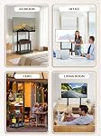 Rolling TV Stand with Fabric Drawer for 32-75 Inch Flat/Curved Screen Adjustable Height LCD/LED/OLED with Storage Mobile TV Cart on Wheels up to 220lbs for Home Office Outdoor Max VESA 600x400mm