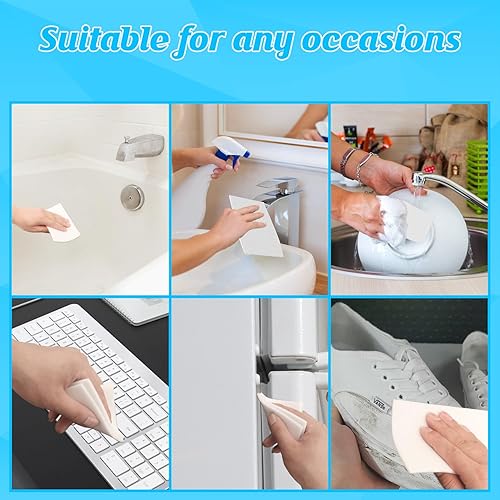 Miniatura 3 de Esponja mágica borradora  Almohadillas de limpieza de esponja de melamina fina, hojas de borrador mágico desechables para muebles, baño, bañera,