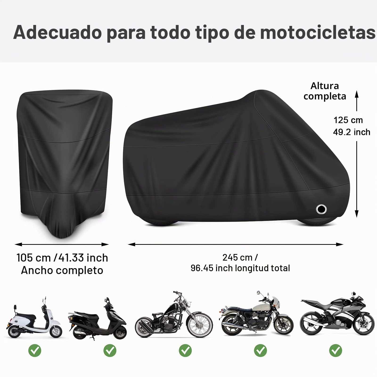 LIHAO Funda Moto 190T Cubierta Impermeable de Motocicleta