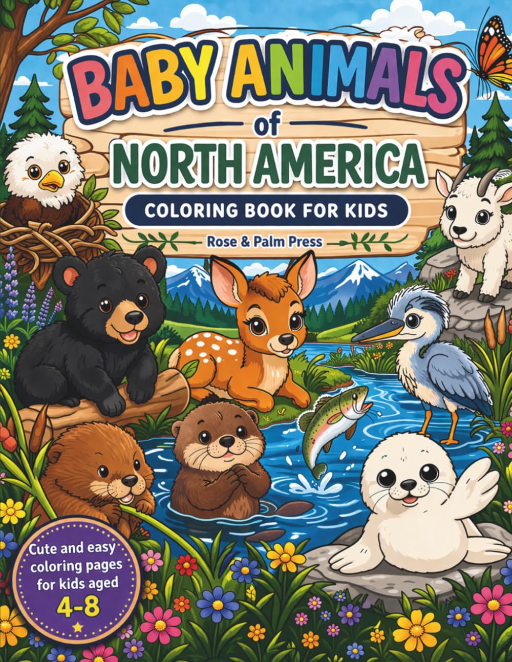 Baby Animals of North America: Coloring Book for Kids (Baby Animals Around the World Coloring Books)
