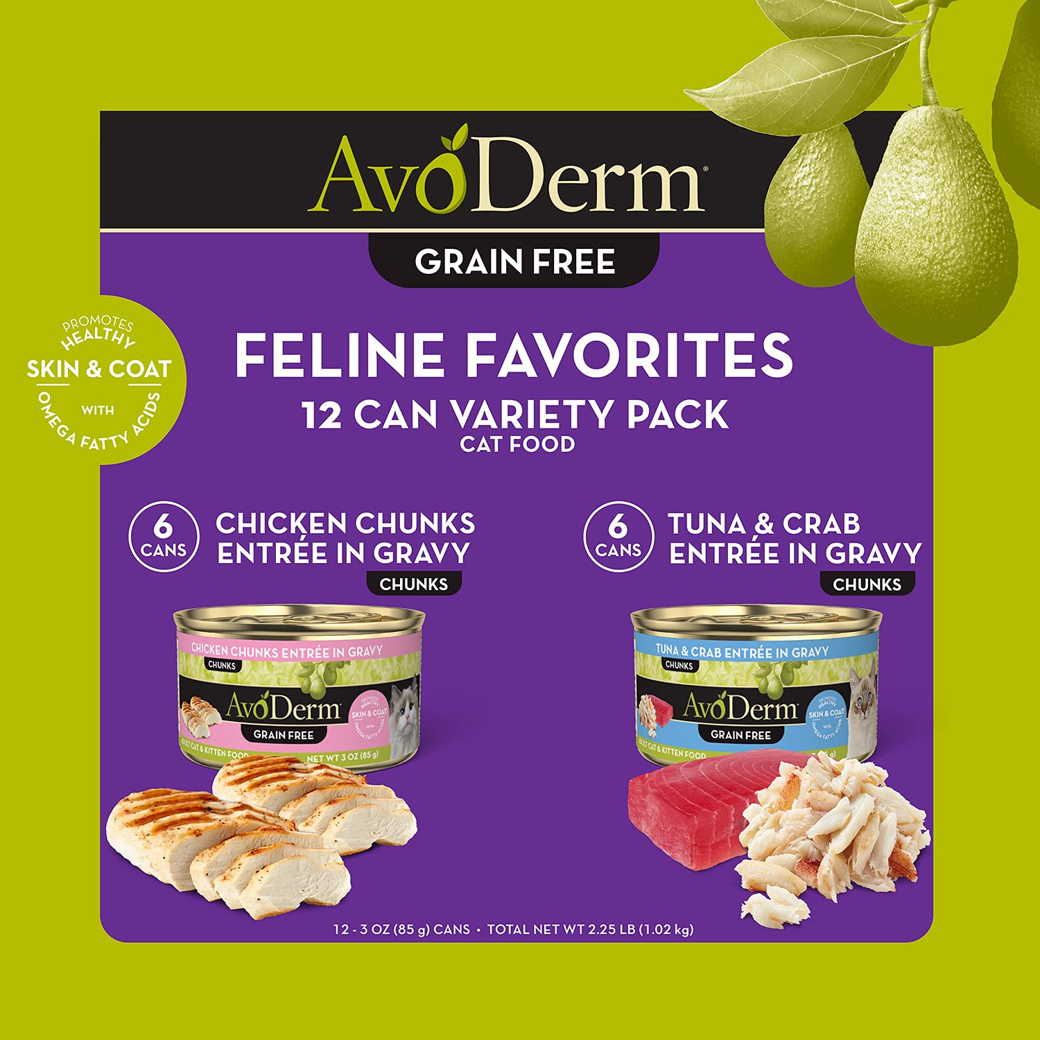 Avoderm Grain Free Feline Favorites 3oz Wet Cat Food Variety