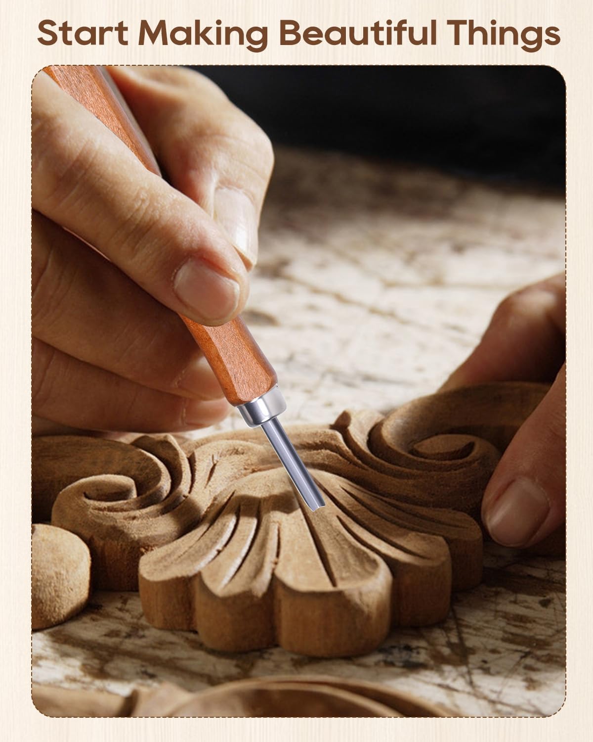 UCEC 12 Pack Linocut Wood Carving Tools Set Wood Carving Kit Whittling Gift