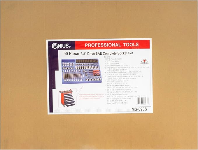 Genius Tools Set de Herramientas 90 Piezas 3/8" Dr. SAE MS-090S miniatura 5